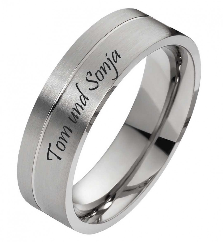 Traumhaft elegante Edelstahlringe E172 Unisex mit Außengravur